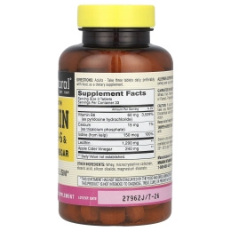 Mason Natural, Лецитин с водорослями повышенной крепости, витамин B6 и яблочный уксус, 100 таблеток