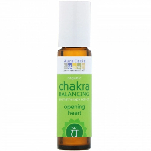 Aura Cacia, Органическая роликовая ароматерапия для балансировки чакр, открытие сердца, 9,2 мл (0,31 жидкой унции)