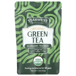 Starwest Botanicals, Органический зеленый чай, 20 чайных пакетиков, 40 г (1,4 унции)