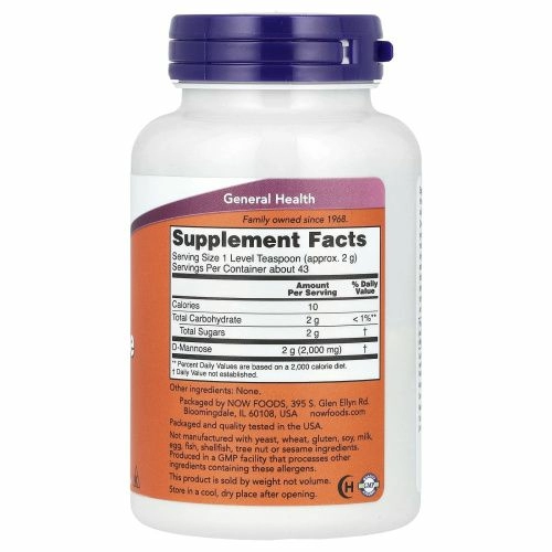 Now Foods, Порошок D-маннозы, 85 г (3 oz)