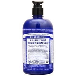 Dr. Bronner's, Органическое сахарное мыло Peppermint 24 жидких унции