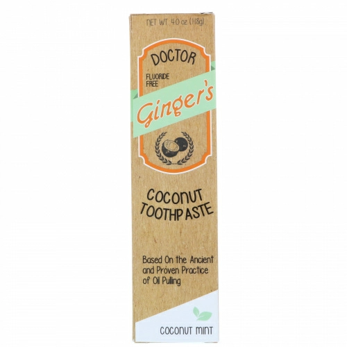 Dr. Ginger's, Кокосовая зубная паста, Кокос и мята, 4 унц.(118 г)