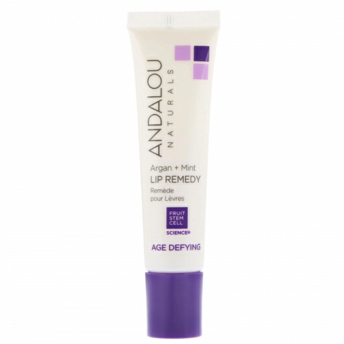 Andalou Naturals, Спасение губ, нивелирование возраста, аргановое масло и мята, 0,4 ж. унц. (12 мл)