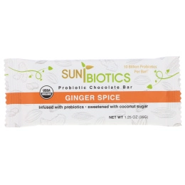 Sunbiotics, Organic, Probiotic Chocolate Bar, Ginger Spice, 1.25 oz (35 g)