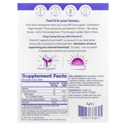 AZO, Menopause Relief, ежедневная поддержка менопаузы с витамином D`` 30 таблеток