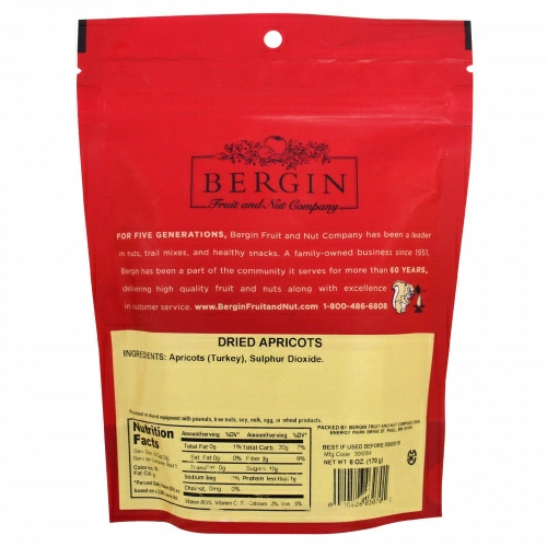 Bergin Fruit and Nut Company, Apricots, Dried, 6 oz (170 g)