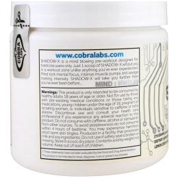 Cobra Labs, Shadow-X, предварительная тренировка, не содержит лимонного наполнителя, 270 г (0,60 фунта)