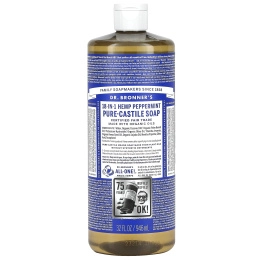 Dr. Bronner's, Чистое кастильское мыло с мятой 32 жидких унции