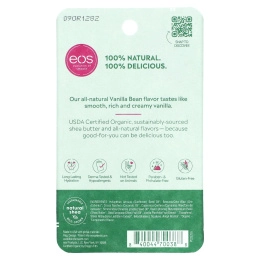 EOS, полностью натуральный бальзам для губ с маслом ши, ваниль, 7 г (0,25 унции)