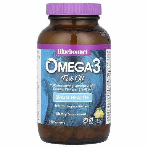Bluebonnet Nutrition, Натуральный состав для мозга с омега-3, 120 мягких капсул