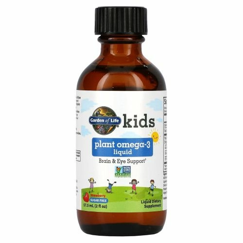 Garden of Life, Kids Plant Omega-3 Liquid, клубника, 57,5 мл (2 жидк. унц.)