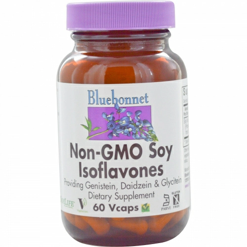 Bluebonnet Nutrition, Изофлавоны сои без ГМО, 60 капсул на растительной основе