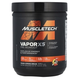 Muscletech, VaporX5, Next Gen, предтренировочный комплекс, со вкусом Miami Spring Break, 272 г (9,60 унции)