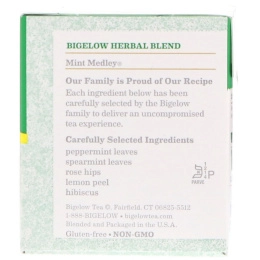 Bigelow, Herbal Tea, Mint Medley, Caffeine Free, 20 Tea Bags, 1.30 oz (36 g)