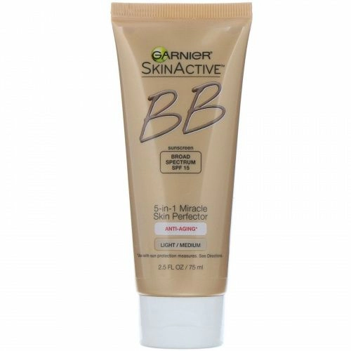 Garnier, SkinActive, корректирующий BB-крем 5 в 1 «Волшебная кожа», антивозрастной, светлый/средний, 75 мл