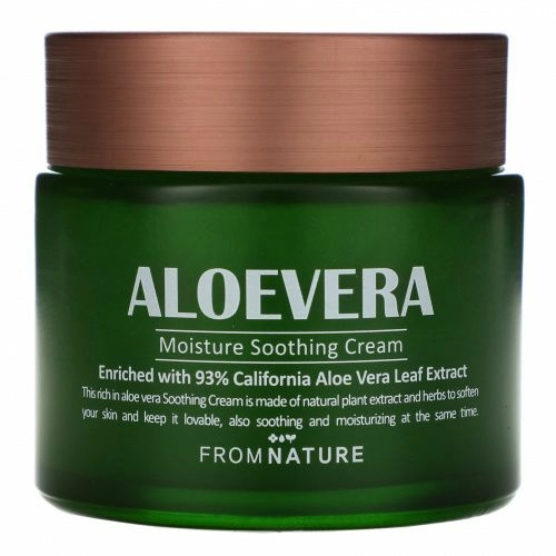 FromNature, Aloe Vera, 93%, Moisture Soothing Cream, 80 ml