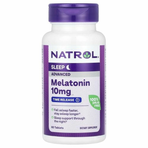 Natrol, Мелатонин, улучшенный сон, медленное высвобождение, 10 мг, 60 таблеток