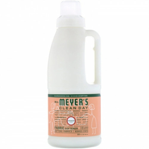 Mrs. Meyers Clean Day, Кондиционер для белья, с запахом герани, 32 жидких унций (946 мл)