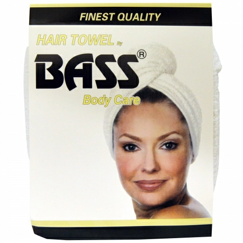 Bass Brushes, Супер впитывающее полотенце для волос, Белое, 1 штука
