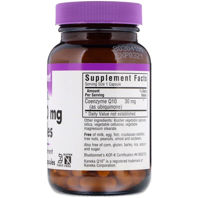 Bluebonnet Nutrition, CoQ10, 30 mg, 90 Vegetable Capsules