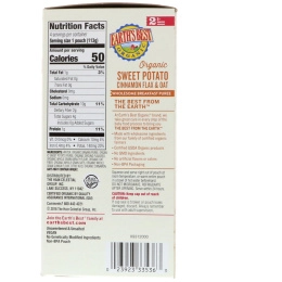 Earth's Best, Organic Sweet Potato, Cinnamon Flax & Oat, Wholesome Breakfast Puree, 6+ Months, 4 Pouches, 4.0 oz (113 g) Each