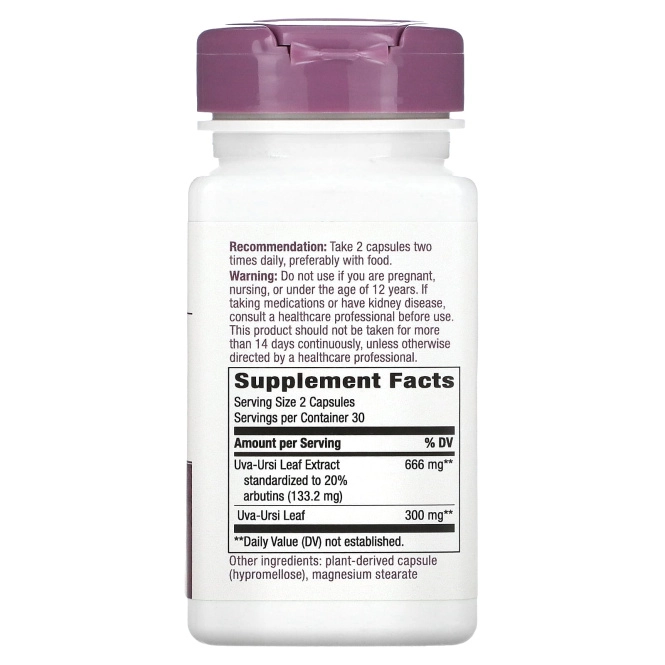 Nature's Way, Толокнянка, стандартизированная, 60 капсул