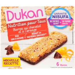 Dukan Diet, Oat Bran Orange Chocolate Bars, 5.28 oz (6 bars)