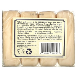 A La Maison de Provence, Мыло для рук и тела, с ароматом лаванды, 4 куска, 3.5 унций (100 г) каждый