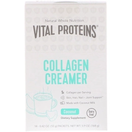 Vital Proteins, Коллагенoвые сливки, кокос, 14 пакетов, 0,42 унц. (12 г) в каждом