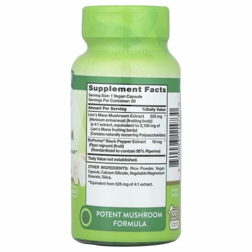 Nature's Truth, Гриб львиная грива плюс BioPerine®, 2100 мг, 50 капсул
