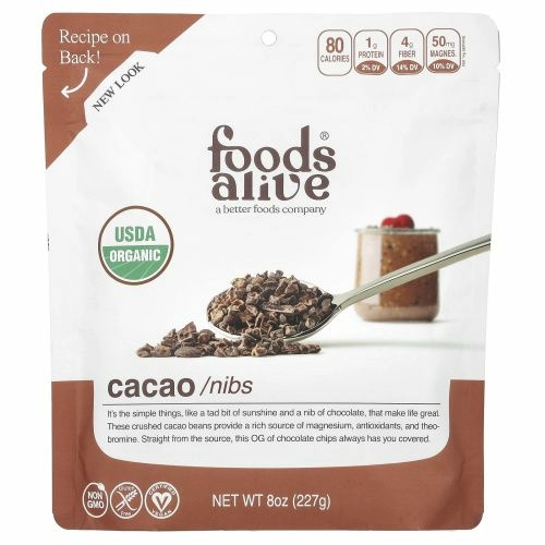 Foods Alive, Чудо-пища, кусочки какао-бобов, 8 унц. (227 г)