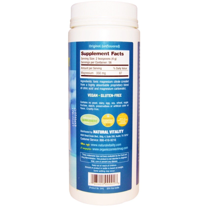 Natural Vitality Natural Calm Успокаивающая добавка с магнием против стресса, 226 г