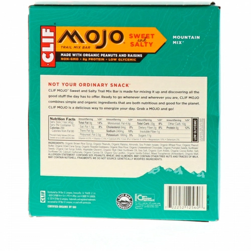 Clif Bar, Mojo, сладкие и соленые батончики, горная смесь, 12 батончиков, 1,59 унции (45 г) каждый