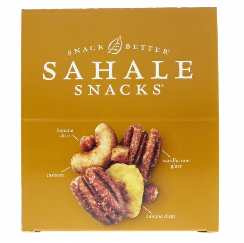 Sahale Snacks, глазированная смесь, со вкусом банана и рома, 9 пакетиков по 42,5 г (1,5 унции)
