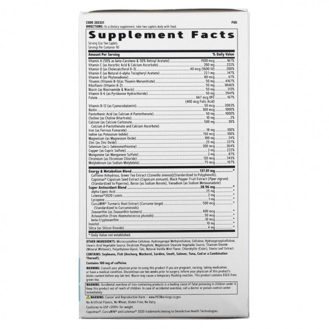 GNC, Women's Multivitamin, Energy & Metabolism, 180 Caplets