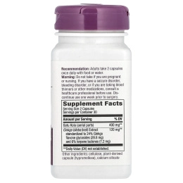 Nature's Way, премиальный экстракт, гинкго, 60 веганских капсул