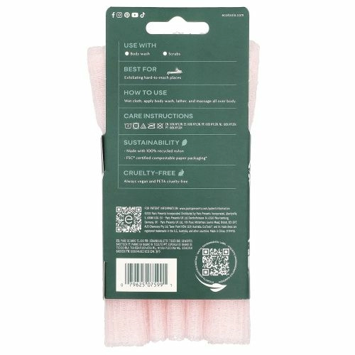 EcoTools, Ткань для ванны, розовая, 1 шт.