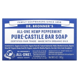 Dr. Bronner's, Pure Castile Bar Soap, All-One, конопля, перечная мята, 140 г (5 унций)