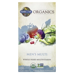 Garden of Life, MyKind Organics, мультивитамины для мужчин, цельный мультивитамин, 120 растительных таблеток
