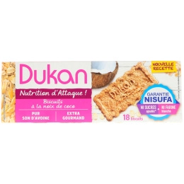 Dukan Diet, Oat Bran Cookies, Coconut, 6 Packets, 3 Cookies (37.5 g) Each