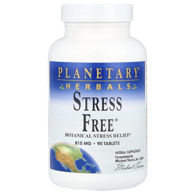 Planetary Herbals, Stress Free, снятие стресса с помощью растений, 810 мг, 90 таблеток