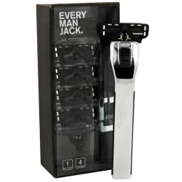 Every Man Jack, Ручная бритва, Серебро, 1 бритва, 4 картриджа