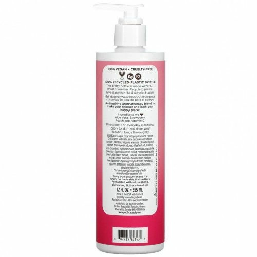 Pacifica, Strawberry Peach, Body Wash, 12 fl oz (355 ml)