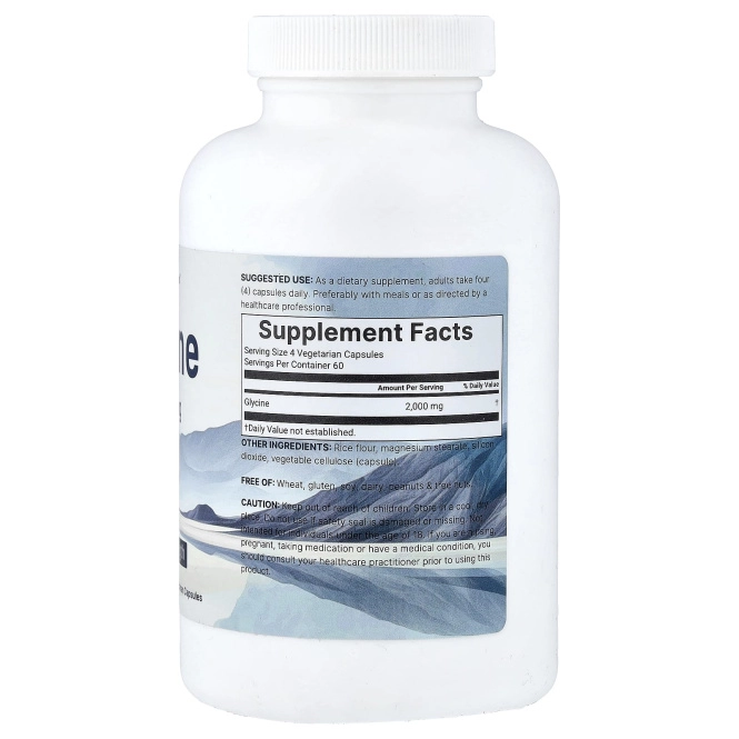 Micro Ingredients, глицин, 240 вегетарианских капсул (500 мг в 1 капсуле)