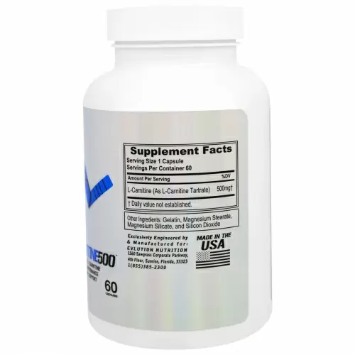EVLution Nutrition, Карнитин 500, 60 капсул