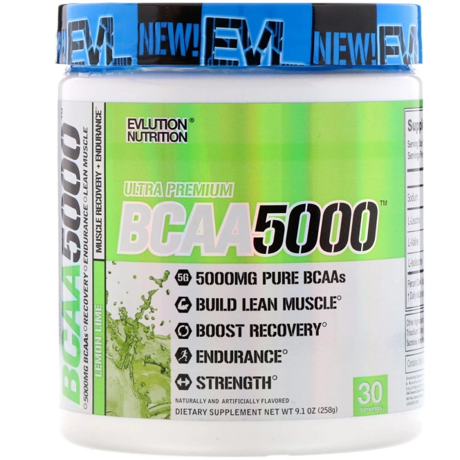 EVLution Nutrition, BCAA 5000, Лимон и Лайм, 9,1 унции (258 г)