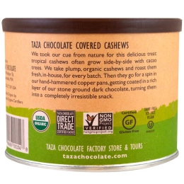 Taza Chocolate, Органический темный шоколад 55% жернового помола, кешью в шоколаде, 226 г (8 унций)