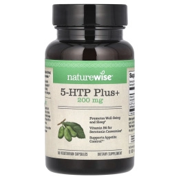 NatureWise, 5-HTP Plus+, 200 мг, 30 вегетарианских капсул