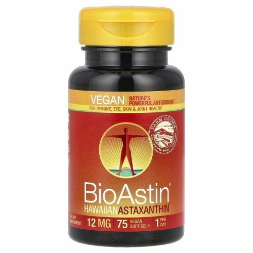 Nutrex Hawaii, BioAstin, 12 мг, 75 веганских мягких желатиновых капсул