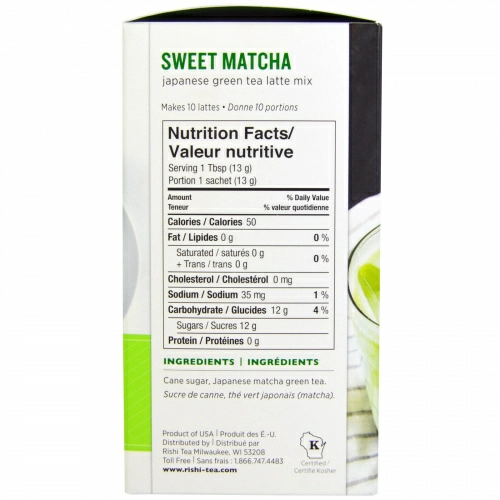 Rishi Tea, Японский зеленый чай, сладкий маття, 4.4 унций (125 г)